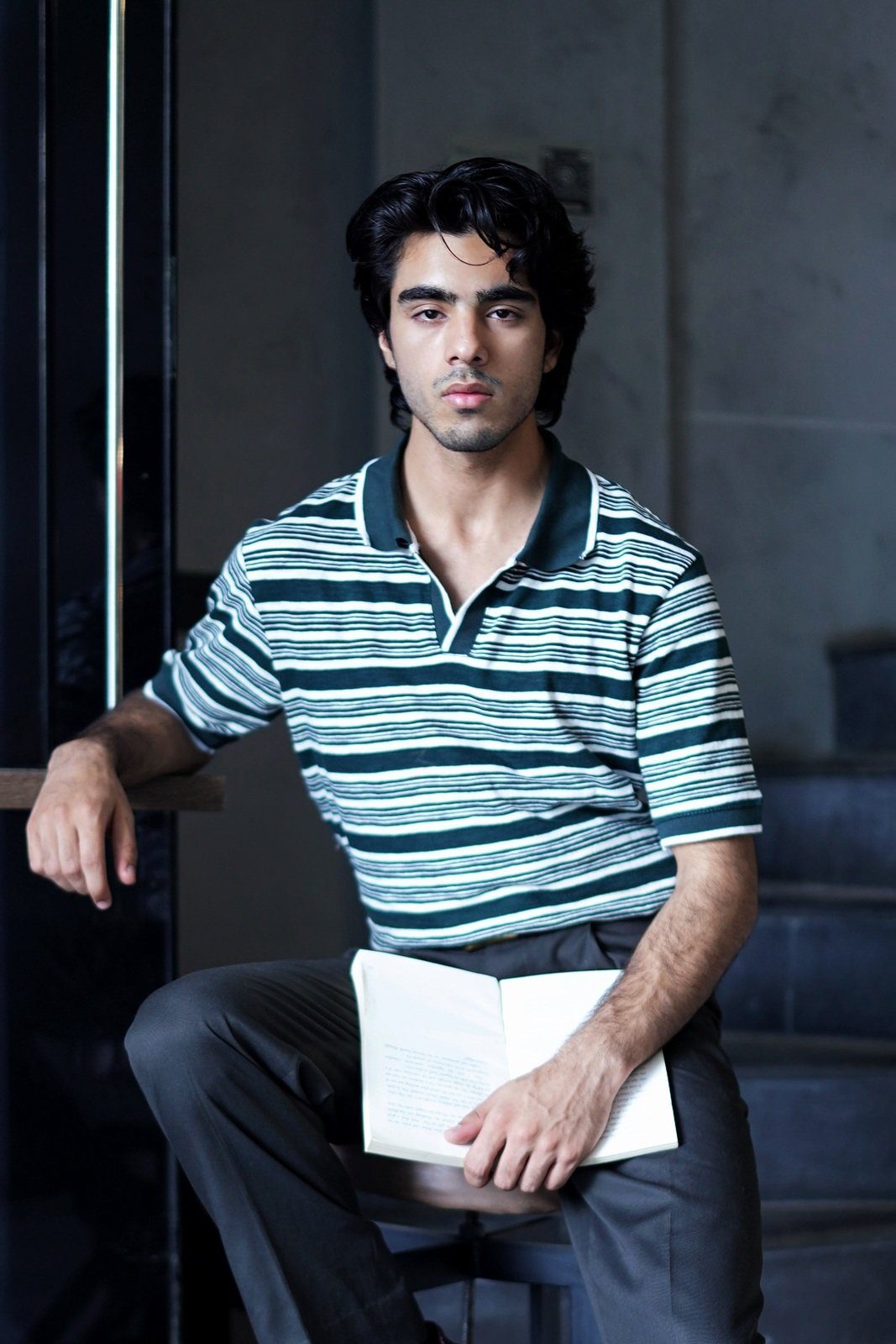 Hunter green polo styled retro varsity look - Soch