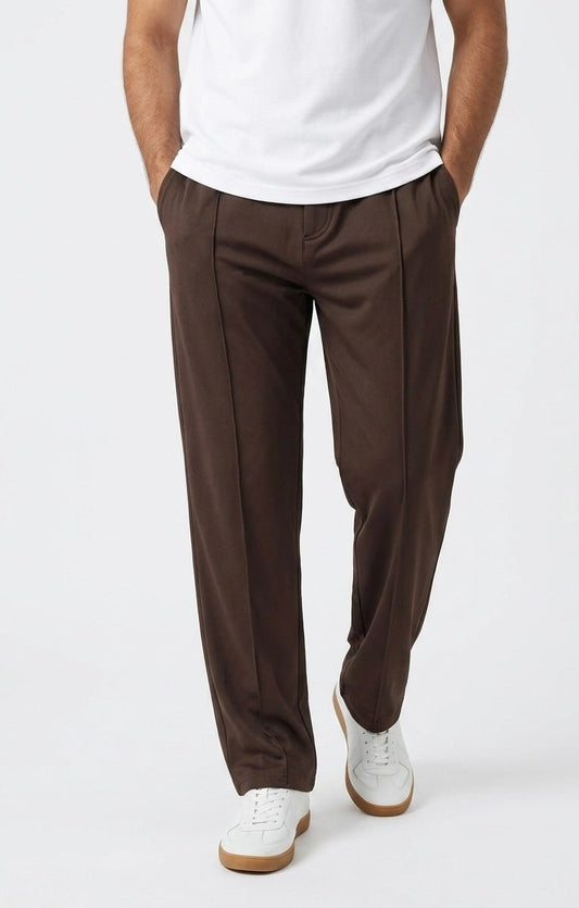 Rich brown baggy trousers men front view - Soch Pakistan
